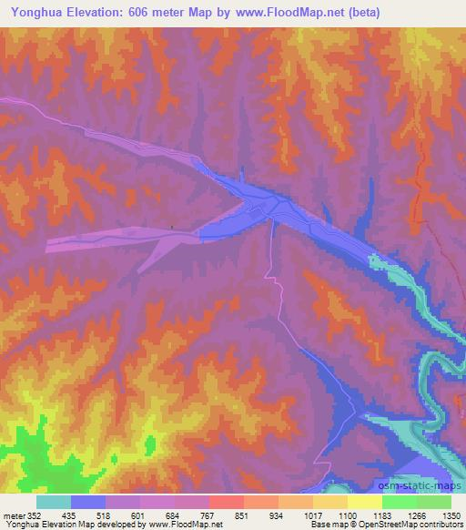 Yonghua,China Elevation Map