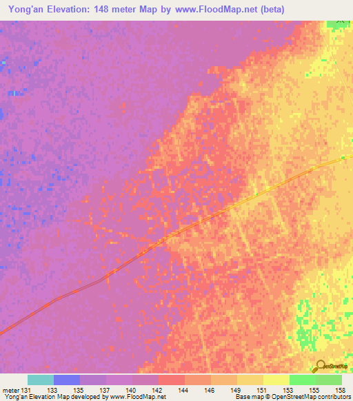 Yong'an,China Elevation Map