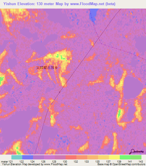 Yishun,China Elevation Map