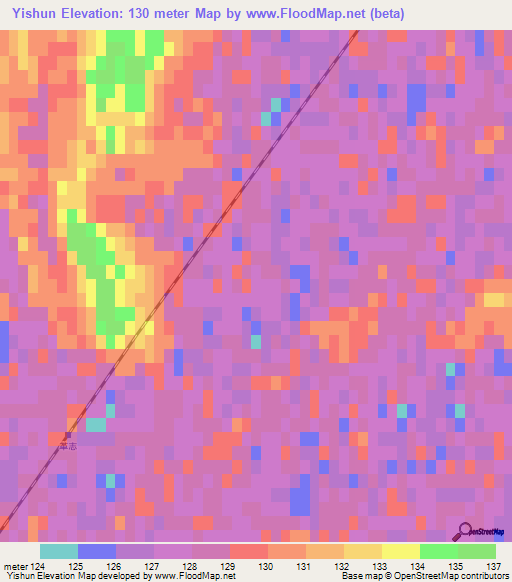 Yishun,China Elevation Map
