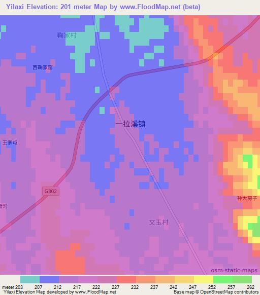 Yilaxi,China Elevation Map