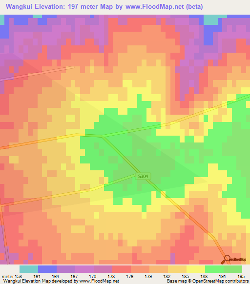 Wangkui,China Elevation Map