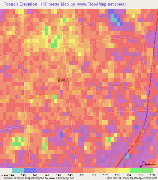 Taonan,China Elevation Map