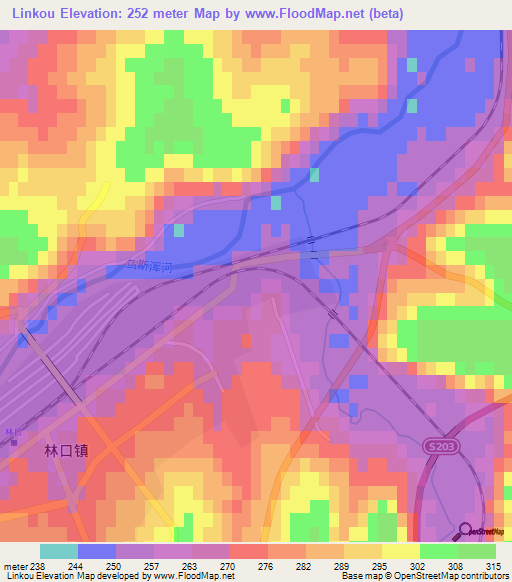 Linkou,China Elevation Map