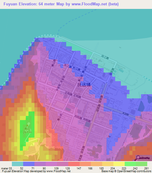 Fuyuan,China Elevation Map