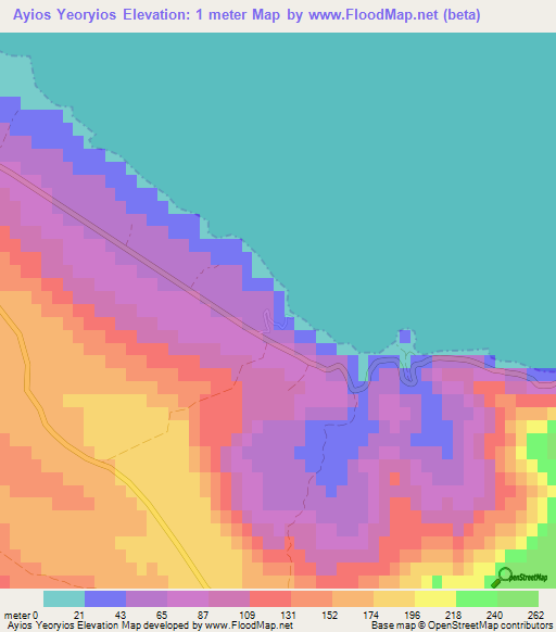 Ayios Yeoryios,Cyprus Elevation Map