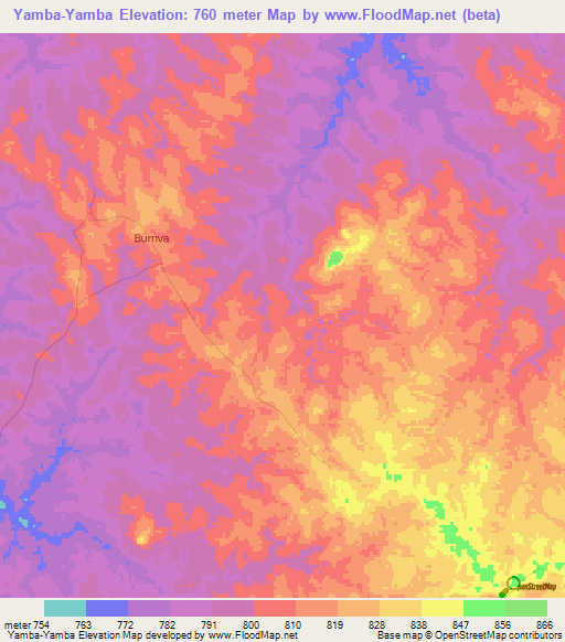 Yamba-Yamba,Congo (Kinshasa) Elevation Map