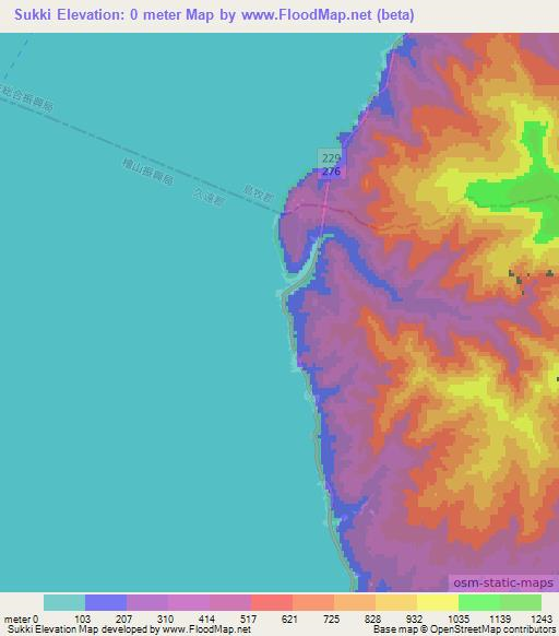 Sukki,Japan Elevation Map