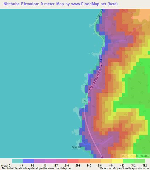 Nitchube,Japan Elevation Map