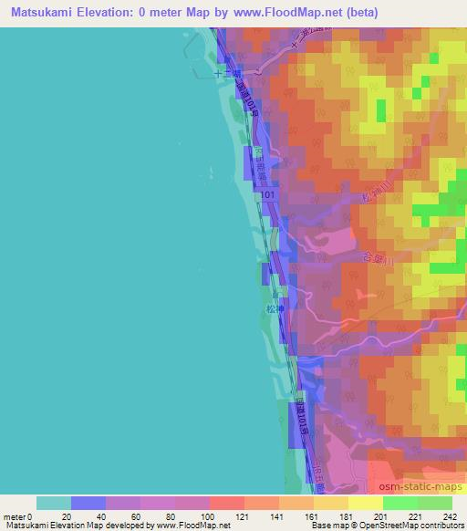 Matsukami,Japan Elevation Map
