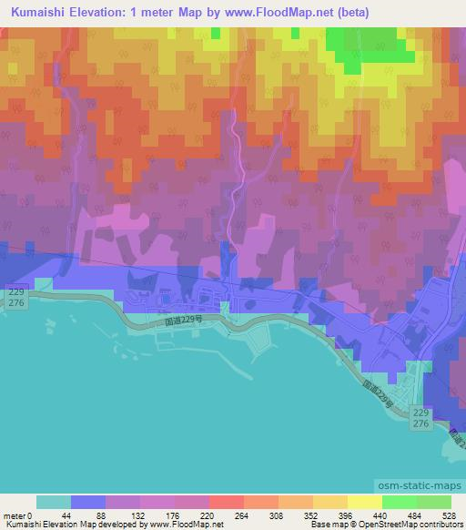 Kumaishi,Japan Elevation Map