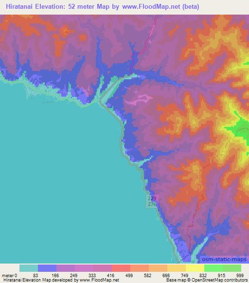 Hiratanai,Japan Elevation Map