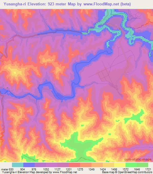 Yusangha-ri,North Korea Elevation Map