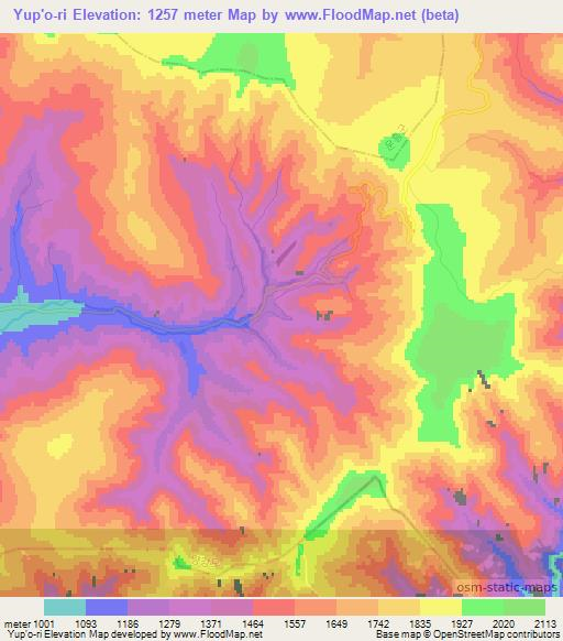 Yup'o-ri,North Korea Elevation Map