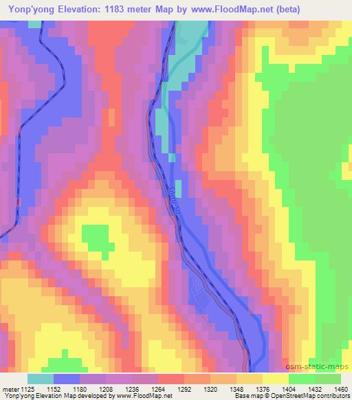 Yonp'yong,North Korea Elevation Map