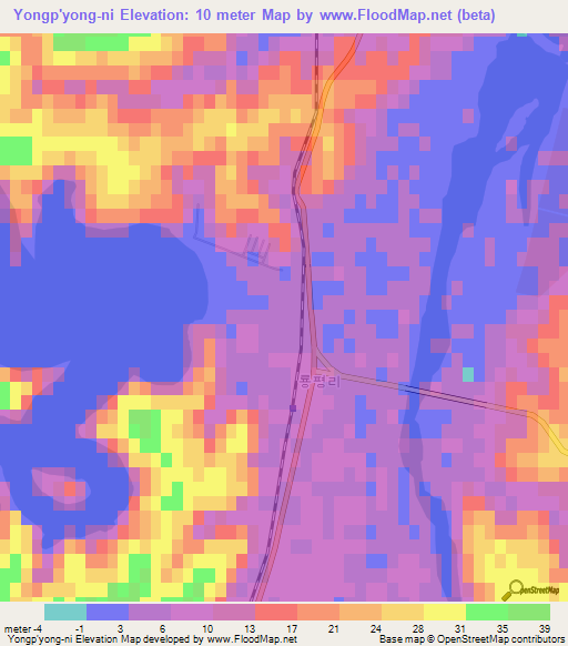 Yongp'yong-ni,North Korea Elevation Map