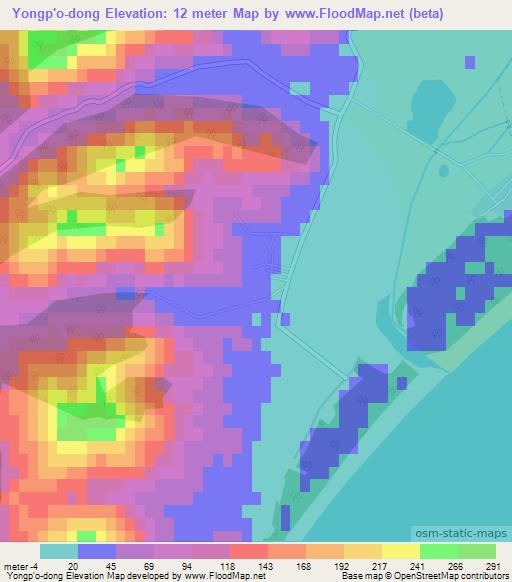 Yongp'o-dong,North Korea Elevation Map