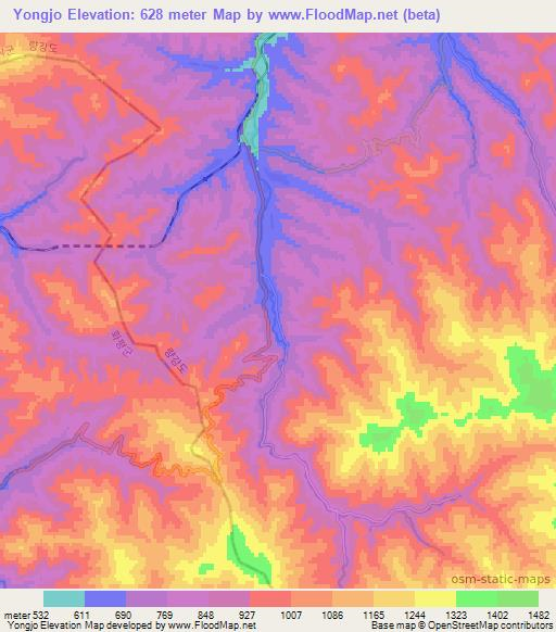 Yongjo,North Korea Elevation Map