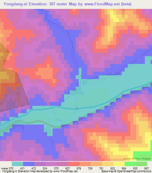 Yongdang-ni,North Korea Elevation Map