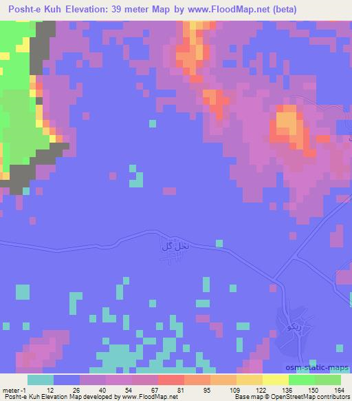 Posht-e Kuh,Iran Elevation Map