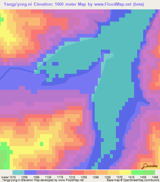 Yangp'yong-ni,North Korea Elevation Map
