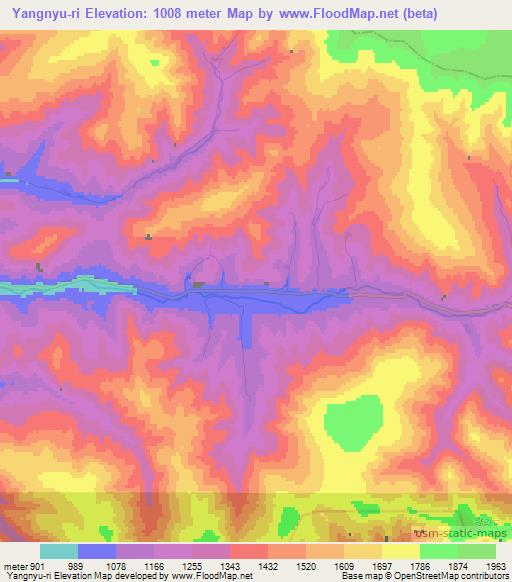 Yangnyu-ri,North Korea Elevation Map