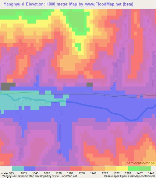 Yangnyu-ri,North Korea Elevation Map