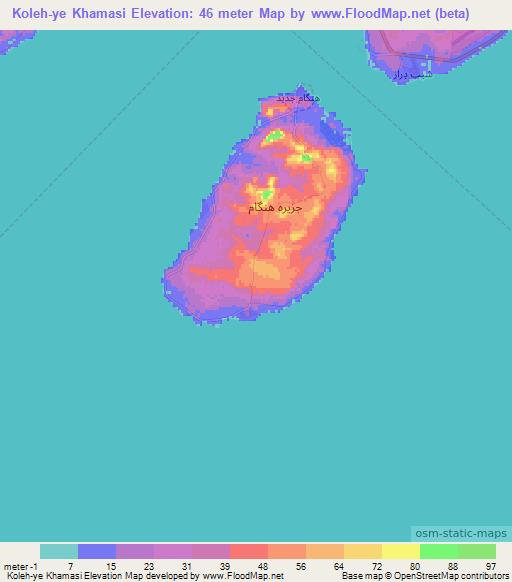 Koleh-ye Khamasi,Iran Elevation Map