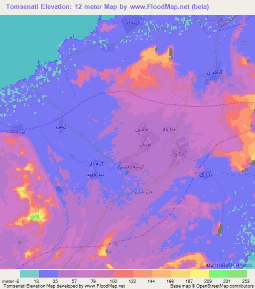 Tomsenati,Iran Elevation Map