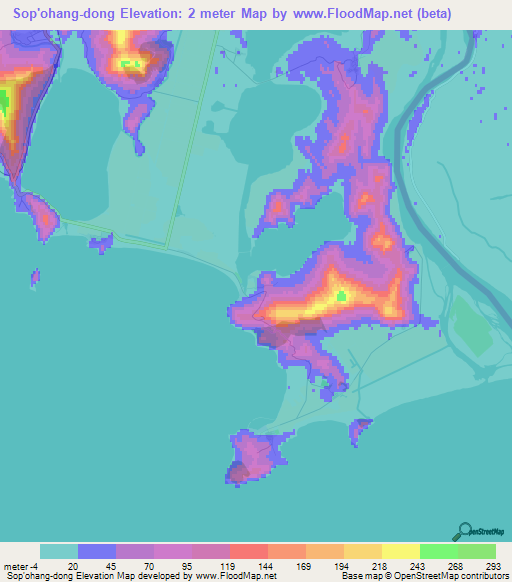 Sop'ohang-dong,North Korea Elevation Map