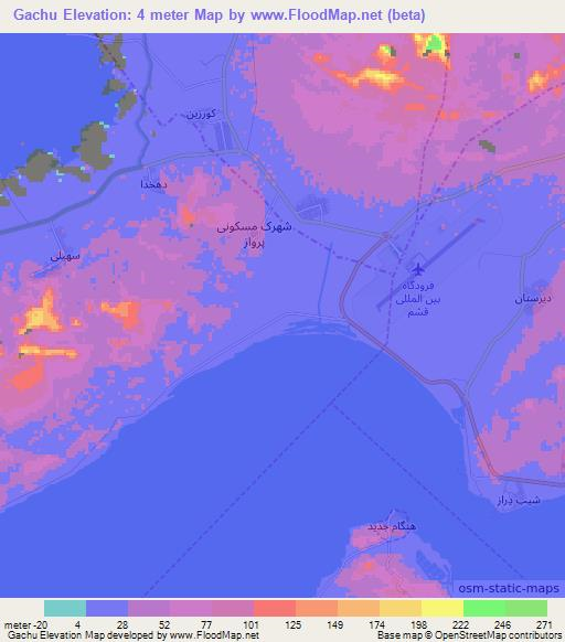 Gachu,Iran Elevation Map