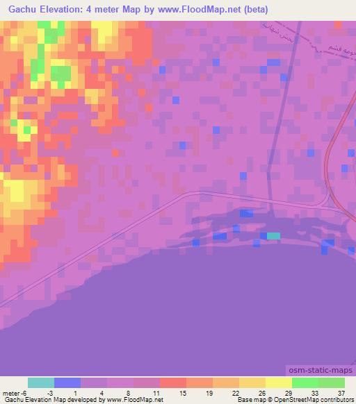 Gachu,Iran Elevation Map