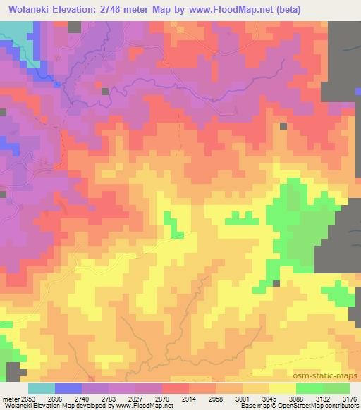 Wolaneki,Congo (Kinshasa) Elevation Map