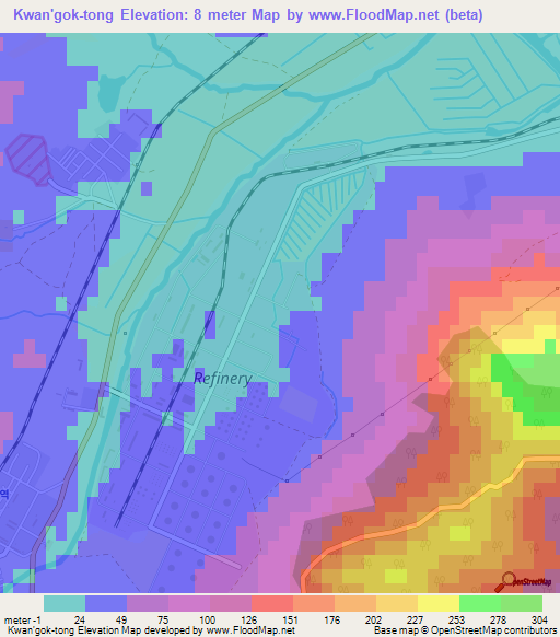 Kwan'gok-tong,North Korea Elevation Map