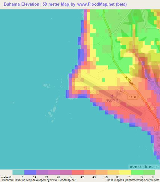 Buhama,Japan Elevation Map