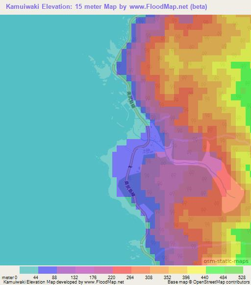Kamuiwaki,Japan Elevation Map