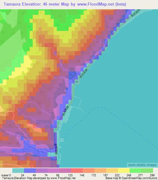 Tamaura,Japan Elevation Map