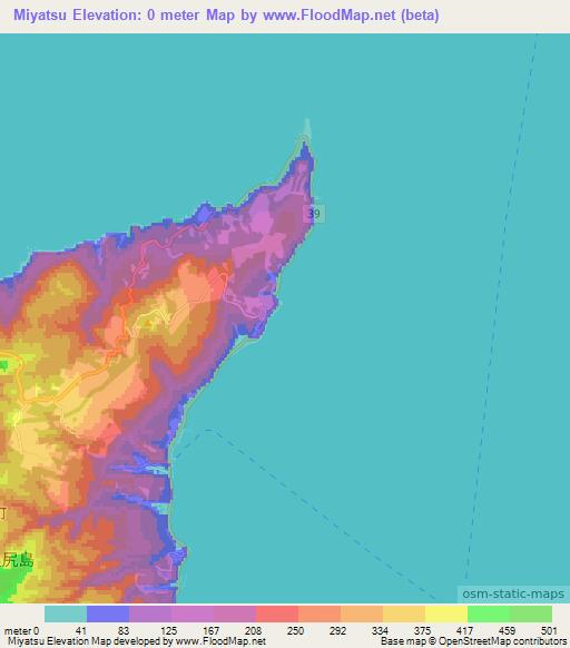 Miyatsu,Japan Elevation Map