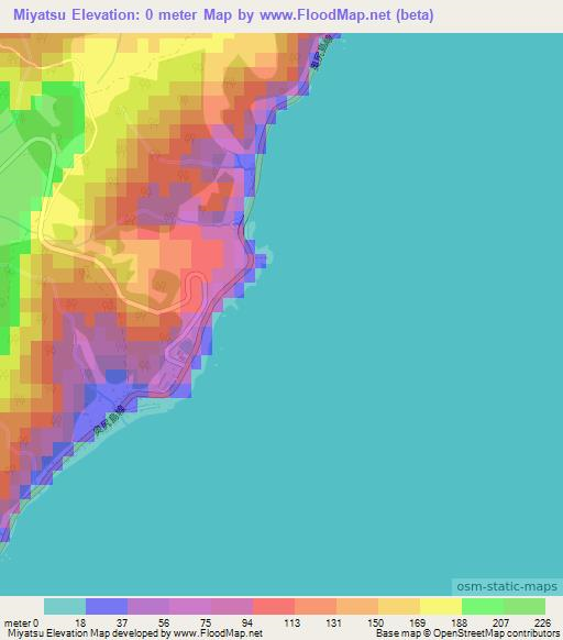 Miyatsu,Japan Elevation Map