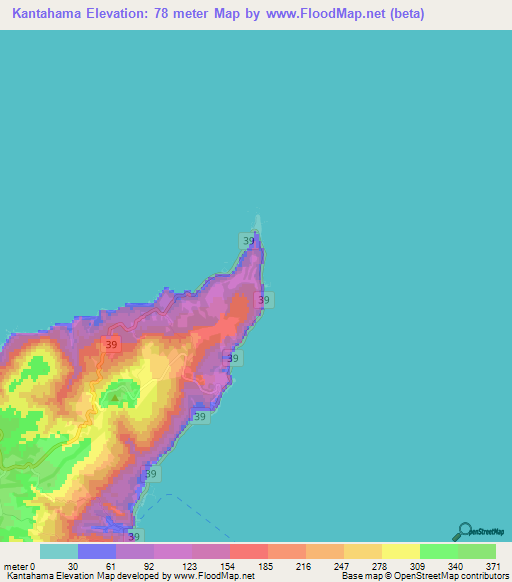 Kantahama,Japan Elevation Map