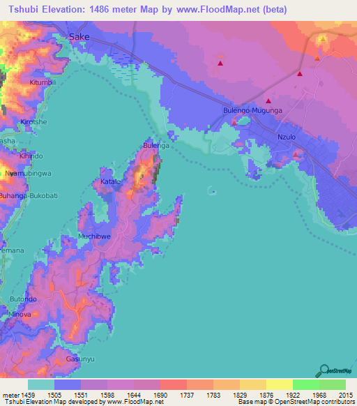 Tshubi,Congo (Kinshasa) Elevation Map
