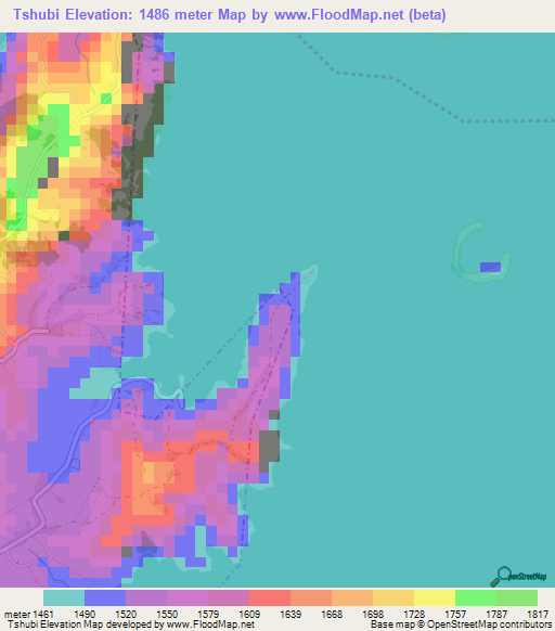 Tshubi,Congo (Kinshasa) Elevation Map