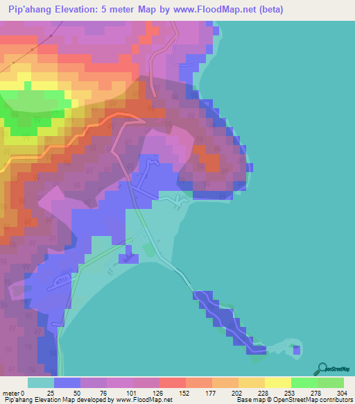 Pip'ahang,North Korea Elevation Map