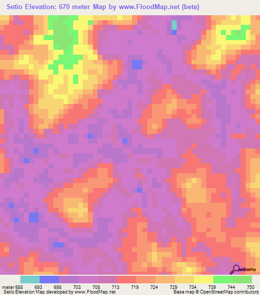 Setio,Congo (Kinshasa) Elevation Map