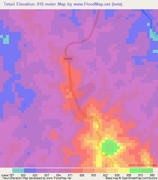Teturi,Congo (Kinshasa) Elevation Map