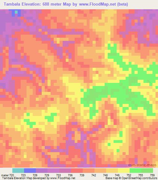 Tambala,Congo (Kinshasa) Elevation Map