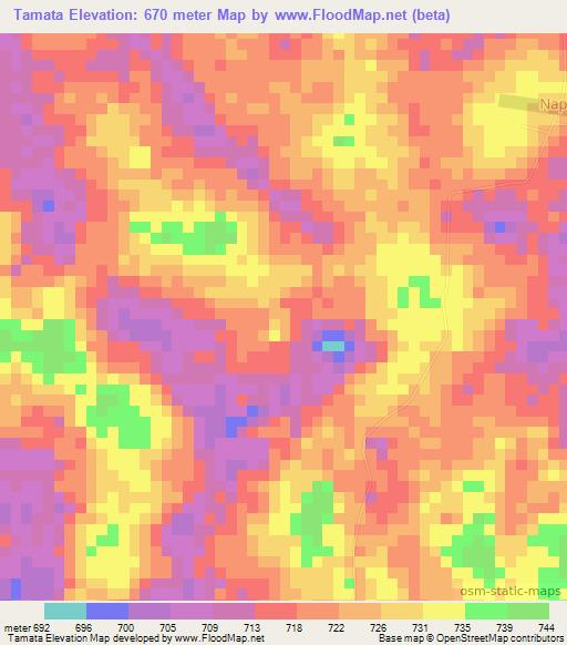 Tamata,Congo (Kinshasa) Elevation Map