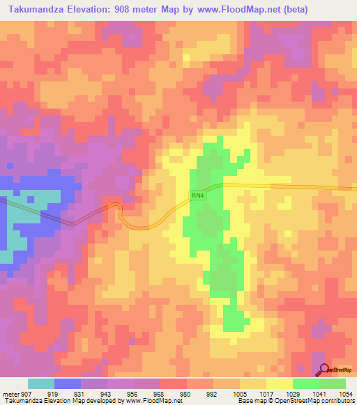 Takumandza,Congo (Kinshasa) Elevation Map