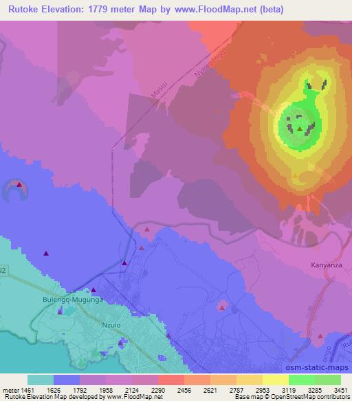 Rutoke,Congo (Kinshasa) Elevation Map