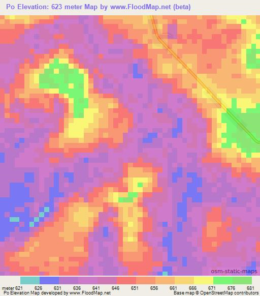 Po,Congo (Kinshasa) Elevation Map